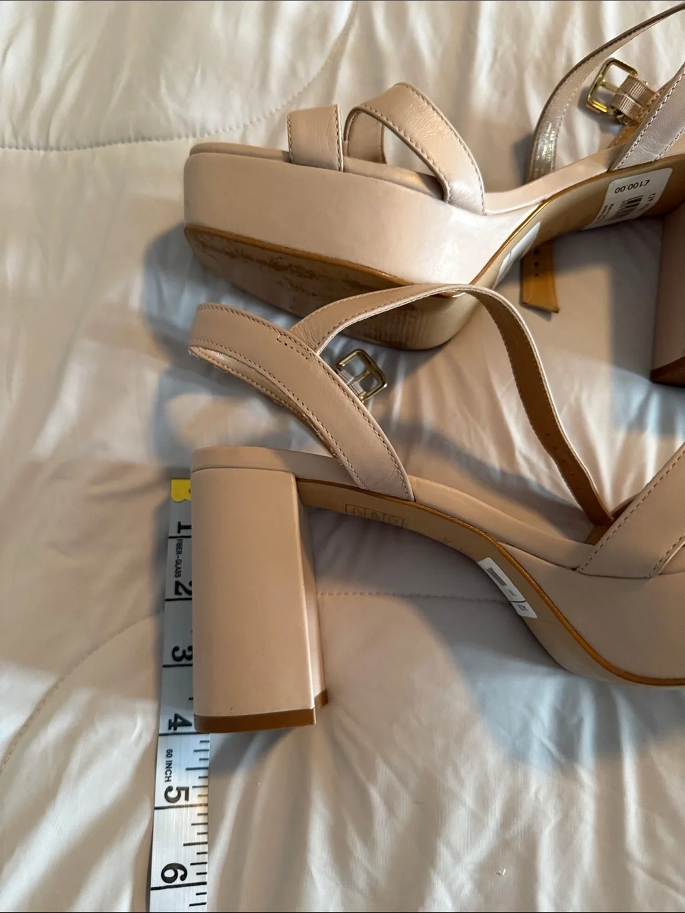 Dune London Molten Platform Sandal in Natural Blush